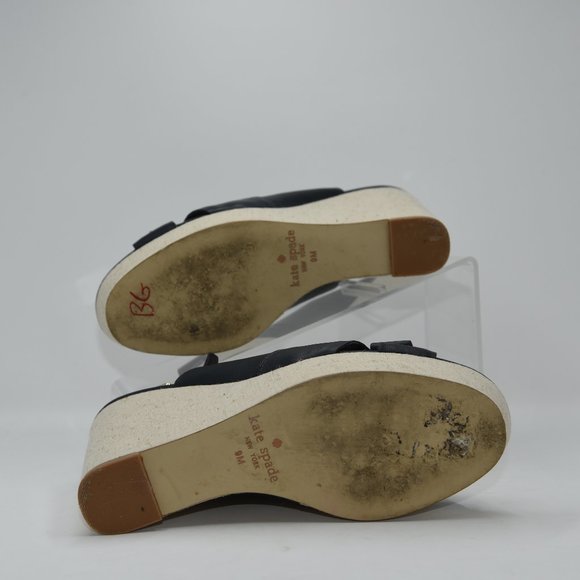 Kate Spade Blue Wooden Chuck Wedges Women 9M - Picture 4 of 5
